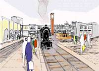Artist’s impression of the proposed Station Square. Copyright Mouchel, 2010
